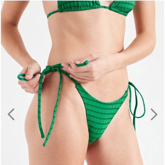 NWT OneOne Swimwear Bikini Set Pine Green Ariel Triangle New Padded Rare Medium - Picture 4 of 7